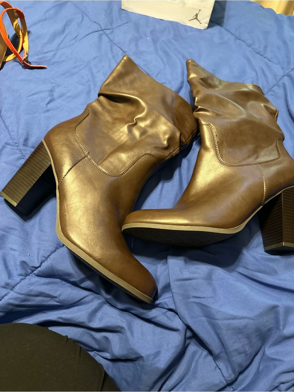 Style & Co. Brown Mid-Calf Block Heel Boots